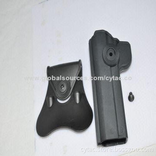 1911 pistol holster, polymer, designed with release button, soft silicone paddle